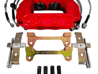 Hyundai i20N BREMBO 4-POT 320x28 CONVERSION KIT – red Clio 3 RS calipers